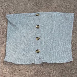 Grey button tube top